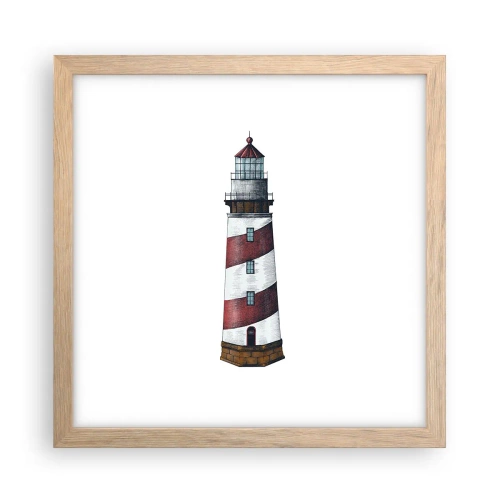 Een poster in een licht eiken lijst - Altijd op zijn hoede - 30x30 cm