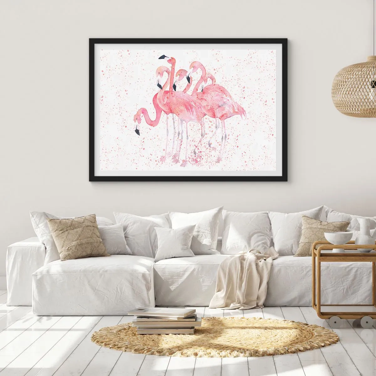 Poster in een zwarte lijst - Roze ensemble - 91x61 cm