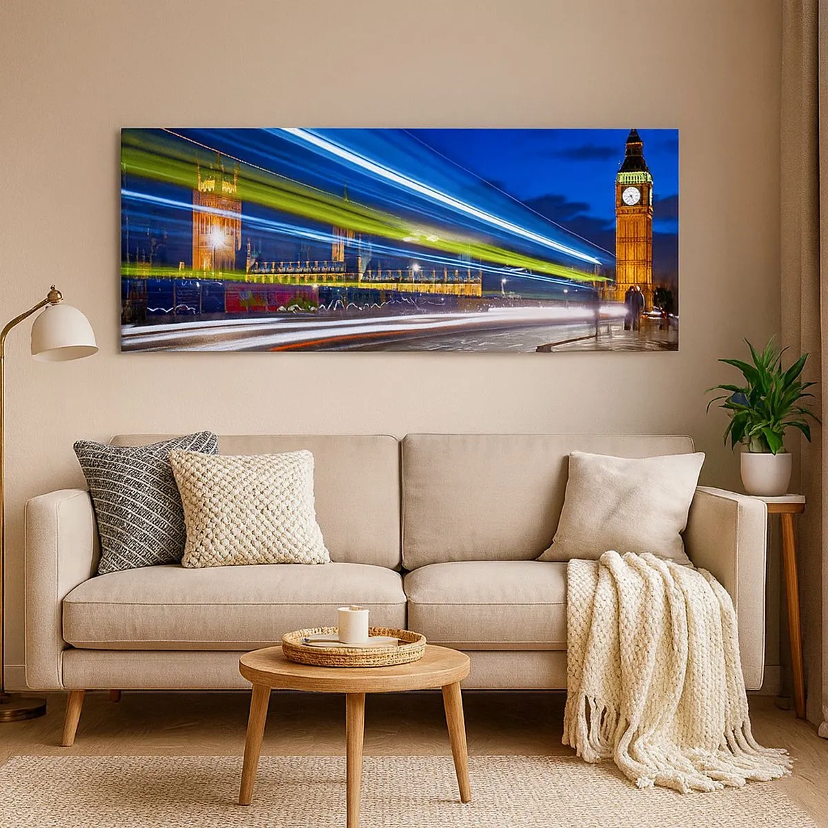 Schilderen op canvas - Onder toeziend oog van Big Ben - 100x40 cm
