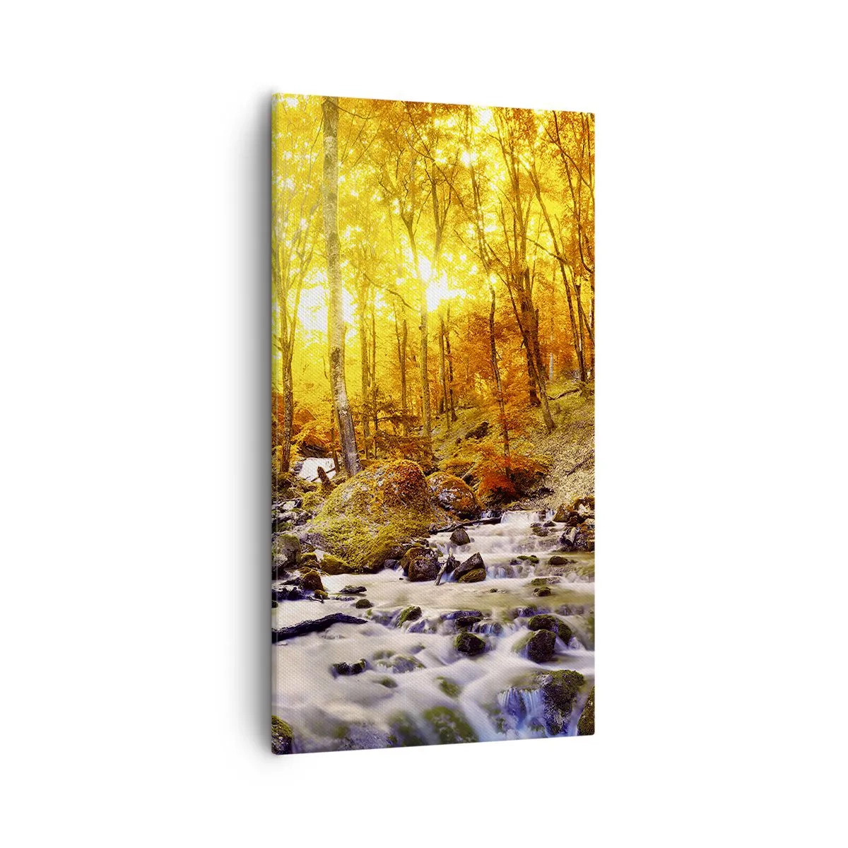 Schilderen op canvas - Stenen gezet in goud en platina - 55x100 cm