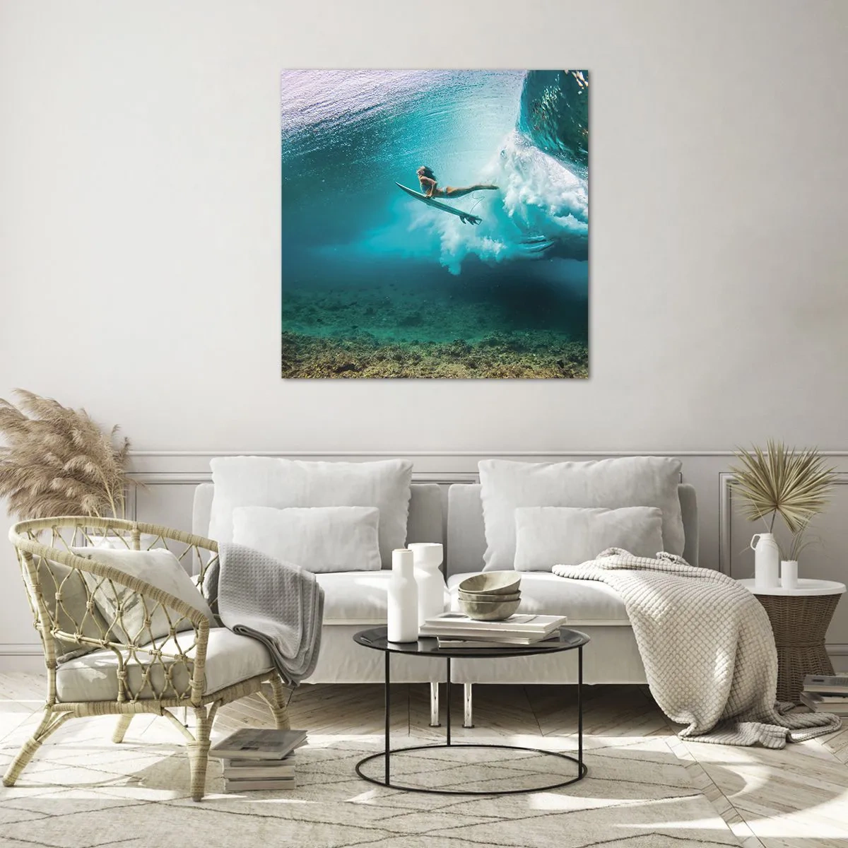 Schilderen op glas - Onderwaterwereld - 60x60 cm