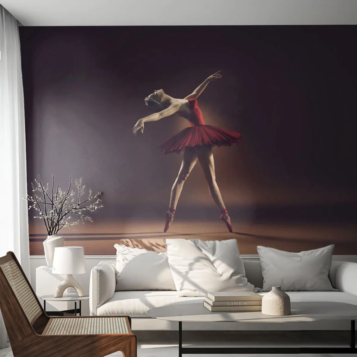 Fotobehang Premium Sand - Een prima ballerina - Ballerina, Dans, Ballet - 150x105 cm