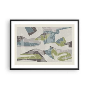 Poster in een zwarte lijst - Compositie achter het glas - 70x50 cm