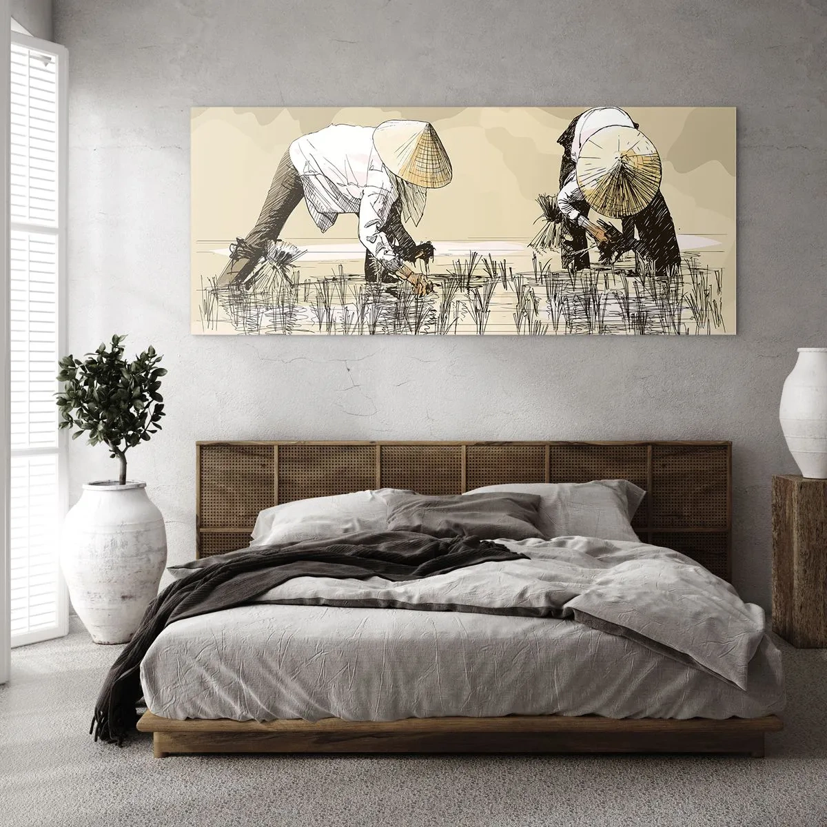 Schilderen op glas - Succesvolle oogst - 160x50 cm