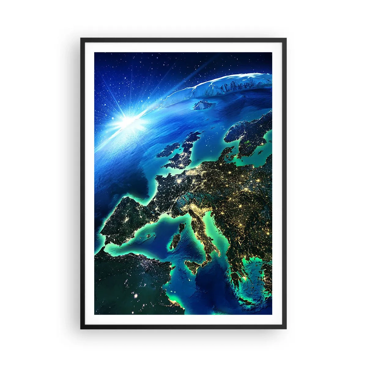 Poster in een zwarte lijst - Sprankelend Europa - 70x100 cm