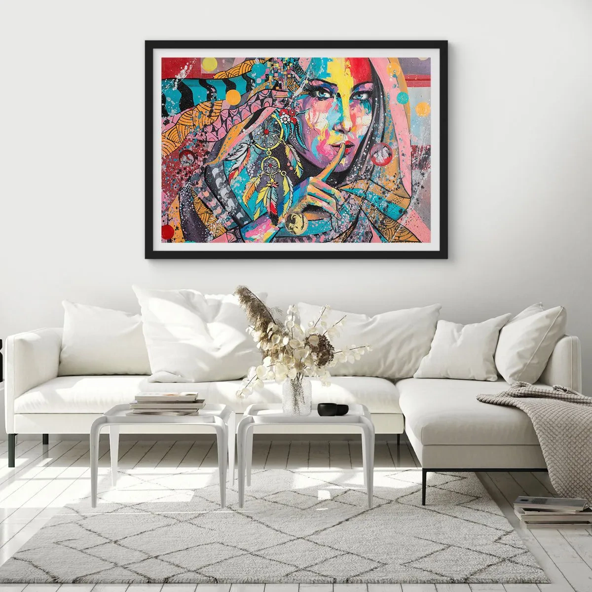 Poster in een zwarte lijst - Zwijg totdat je het begrijpt - 100x70 cm