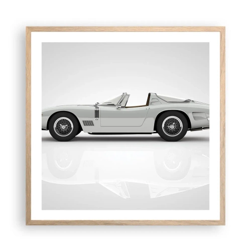 Een poster in een licht eiken lijst - Belofte van plezier - 60x60 cm