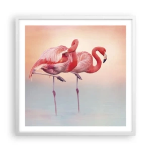 Poster in een witte lijst - De kleur van de ondergaande zon - 60x60 cm