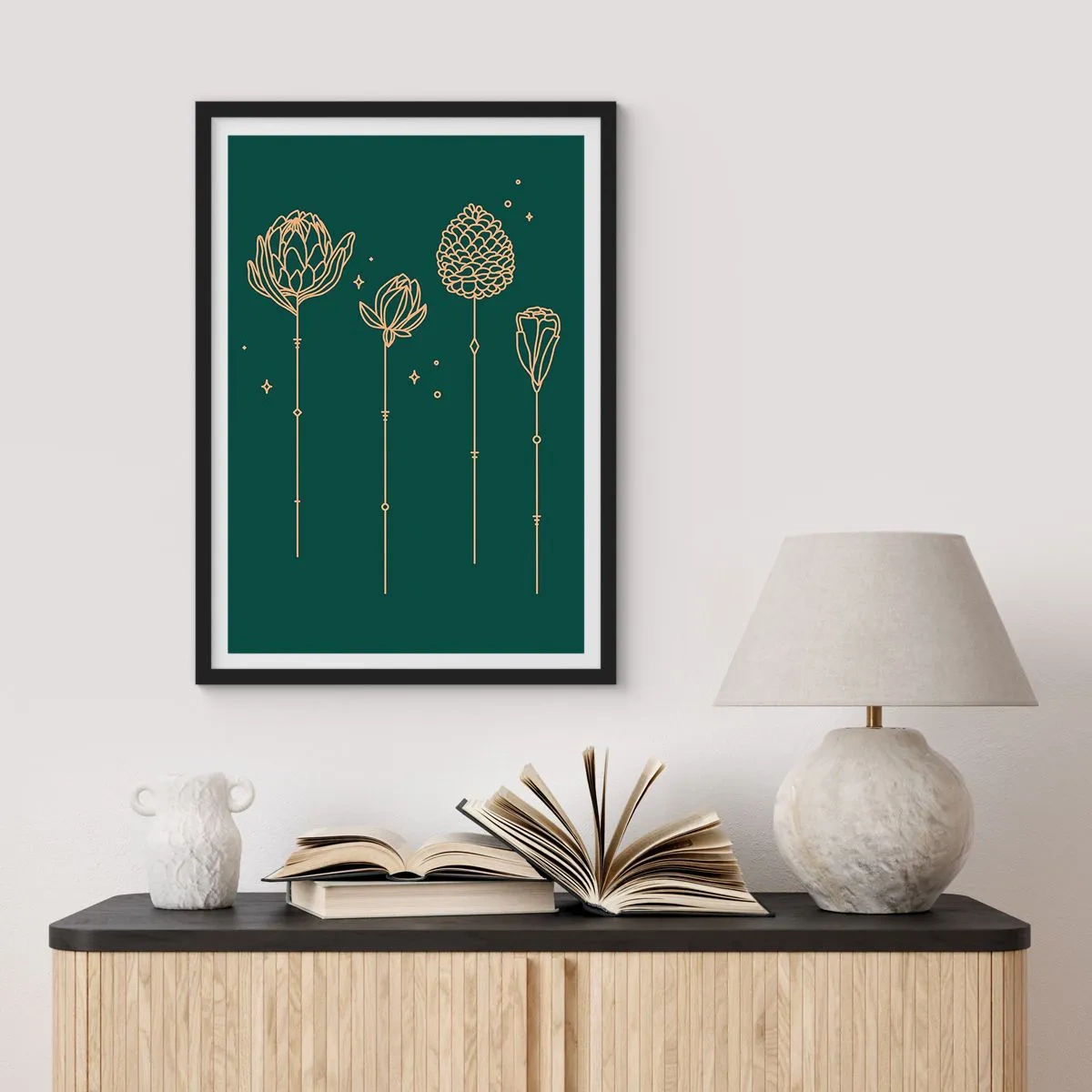 Poster in een zwarte lijst - Kruidenfamiie / Familie Ziółkowsi ?? - 40x50 cm
