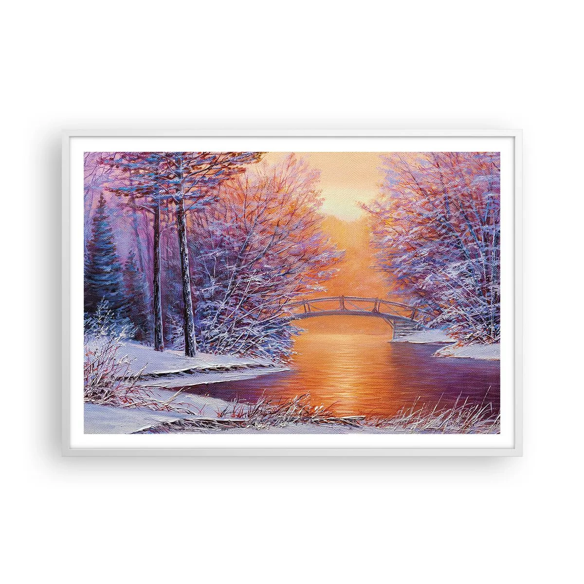 Poster in een witte lijst - Laten we elkaar hier ontmoeten - 100x70 cm