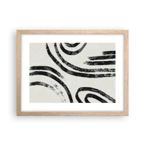 Een poster in een licht eiken lijst - Half gestopt - 40x30 cm