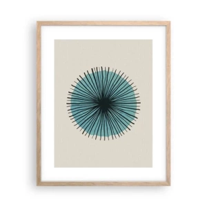 Een poster in een licht eiken lijst - Stralend in het blauw - 40x50 cm