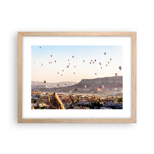 Een poster in een licht eiken lijst - Als schepen in de lucht - 40x30 cm