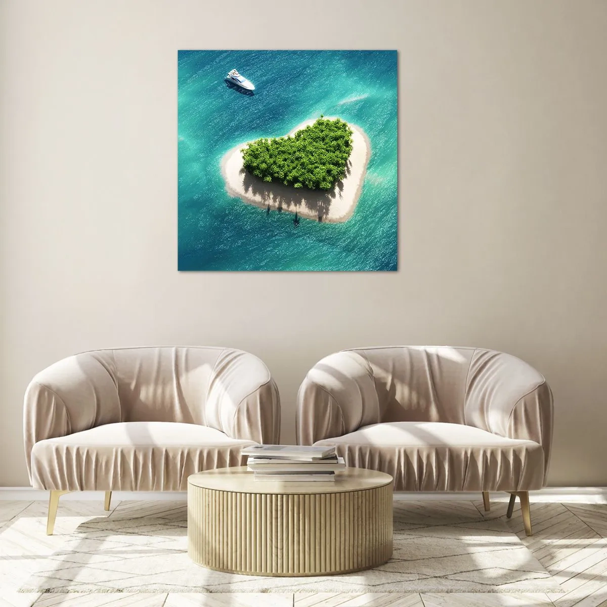 Schilderen op glas - Ik hou van de zomer - 60x60 cm