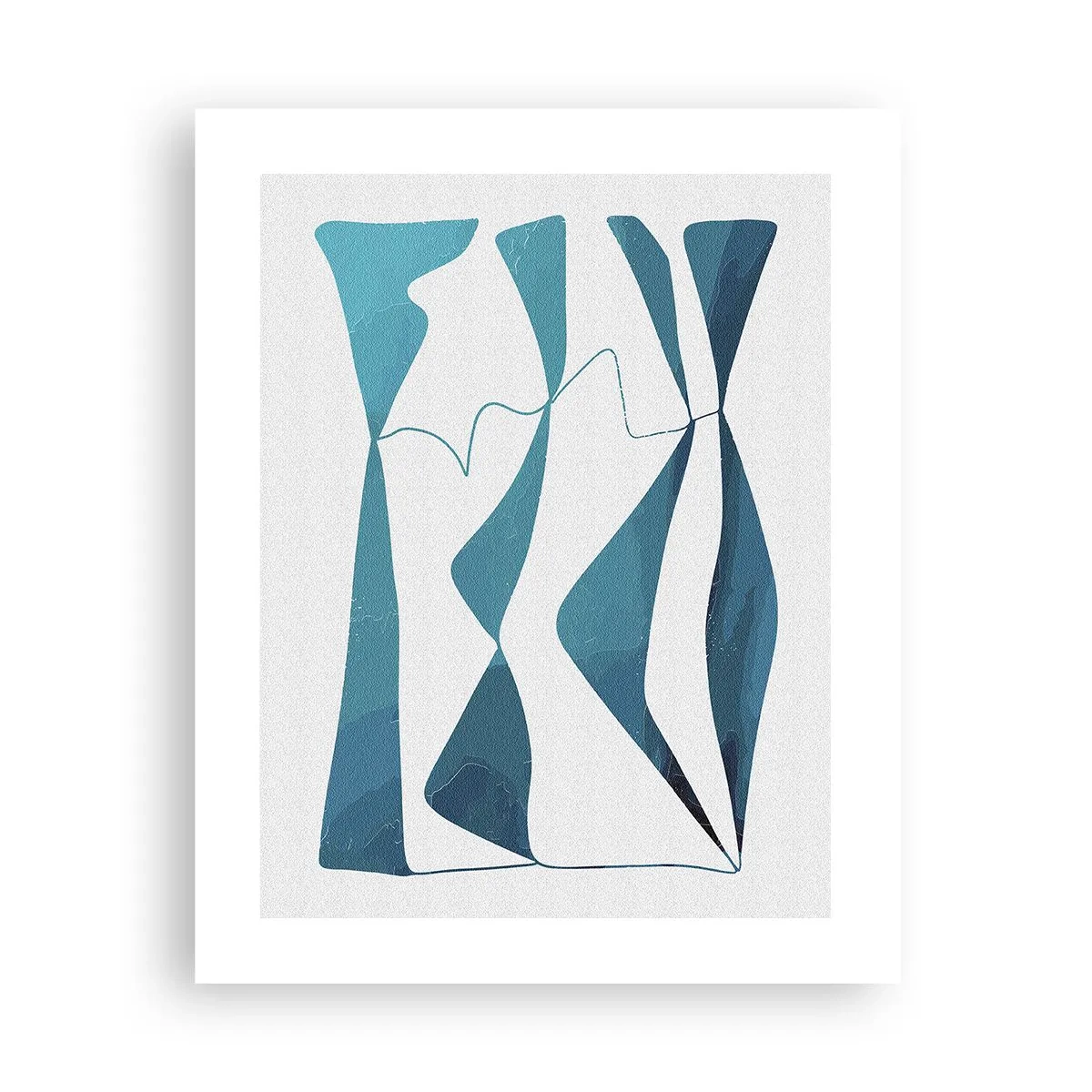 Poster - Abstractie: turquoise verbinding - 40x50 cm
