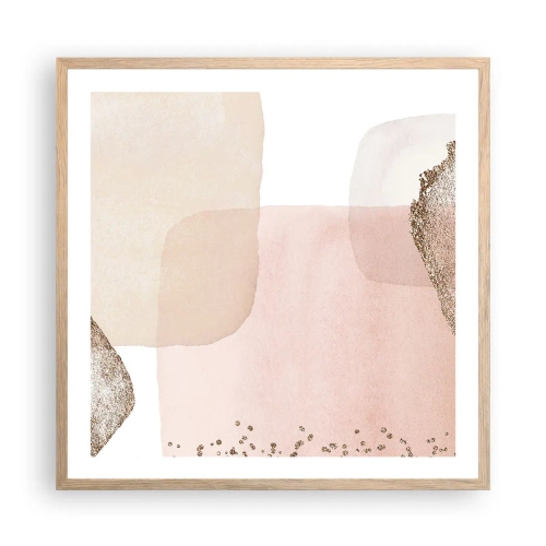 Een poster in een licht eiken lijst - Een blik door kleur - 60x60 cm