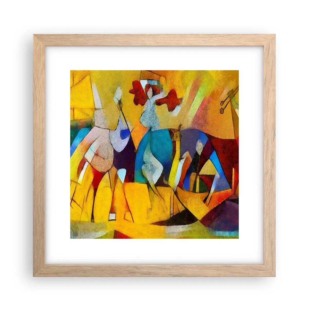 Een poster in een licht eiken lijst - Zon - leven - vreugde - 30x30 cm