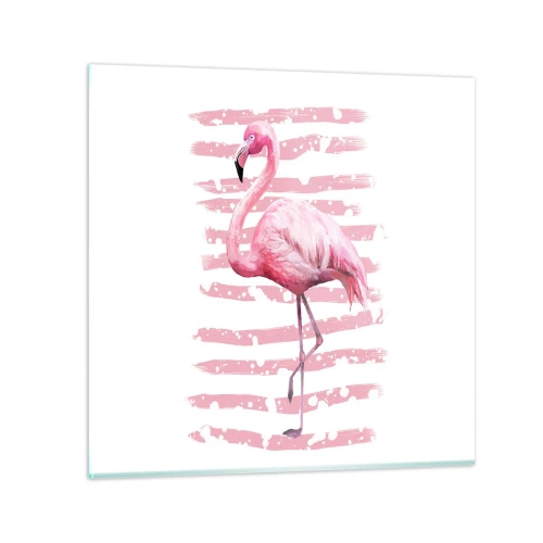 Schilderen op glas - Met waardigheid, hoewel in het roze - 60x60 cm