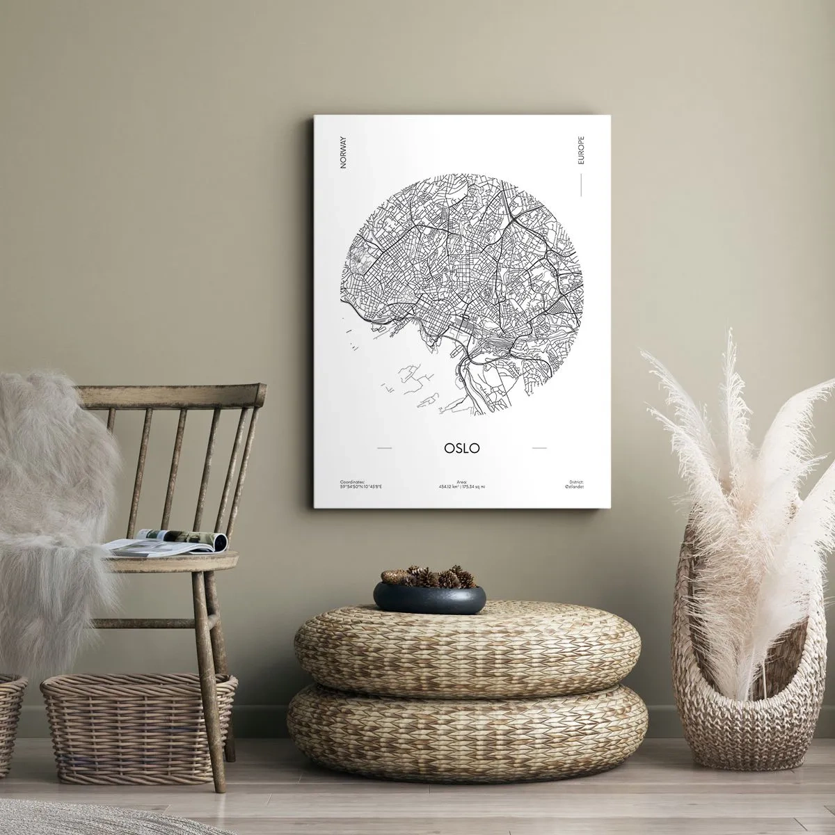 Schilderen op canvas - Anatomie van Oslo - 45x80 cm