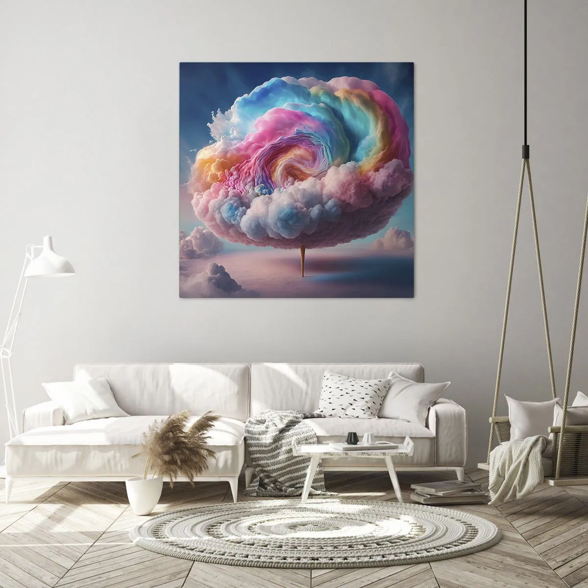 Schilderen op canvas - De droom van een pretpark - 70x70 cm