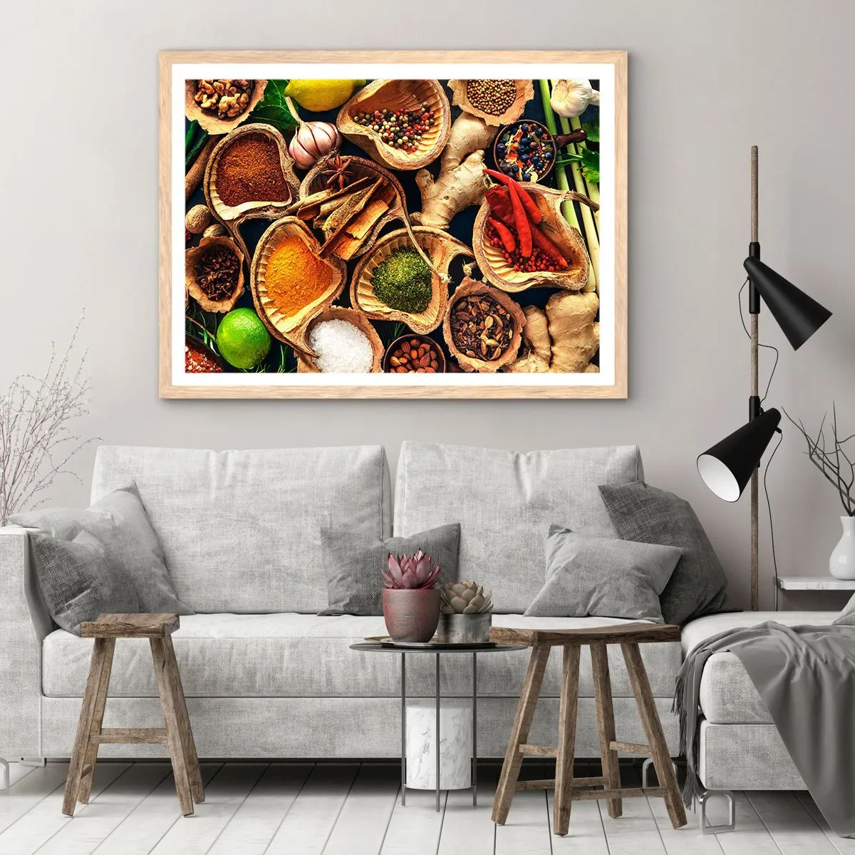 Een poster in een licht eiken lijst - Neem wat je wilt - 100x70 cm