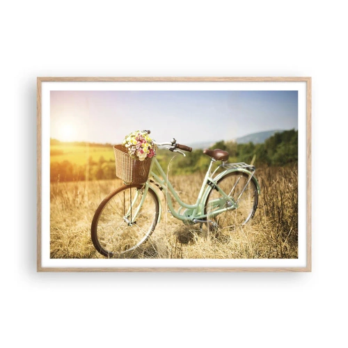 Een poster in een licht eiken lijst - Ik blijf hier nog even - 100x70 cm