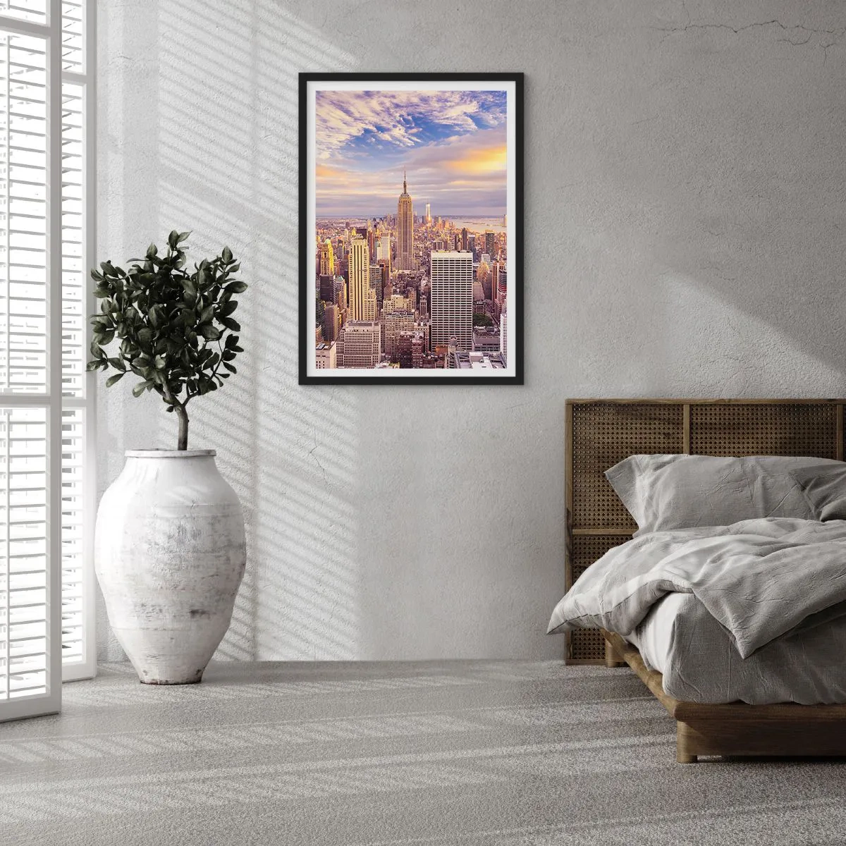 Poster in een zwarte lijst - Reik alleen naar de wolken - 40x50 cm