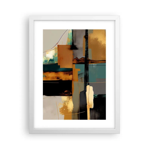 Poster in een witte lijst - Abstractie – licht en schaduw - 30x40 cm