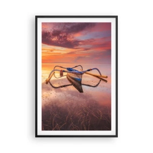 Poster in een zwarte lijst - De rust van een tropische avond - 61x91 cm