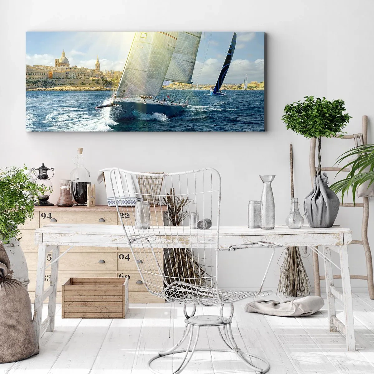 Schilderen op canvas - Het is tijd om de stad te verlaten - 120x50 cm