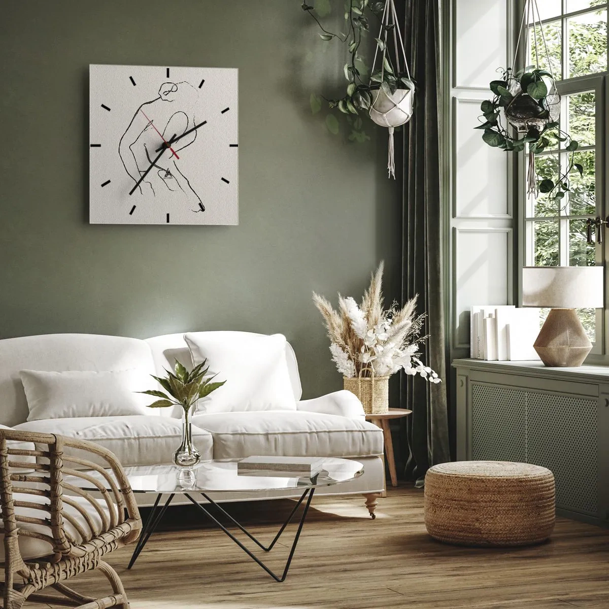 Wandklok - Klok - Intieme schets - 40x40 cm