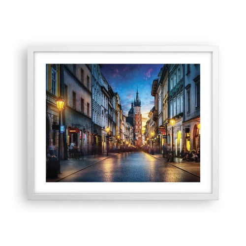 Poster in een witte lijst - Charme van Krakau - 50x40 cm