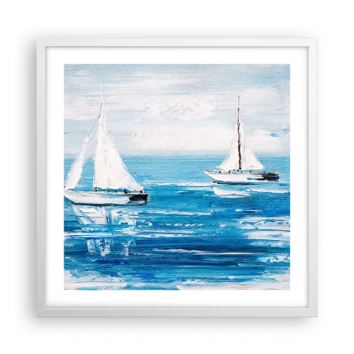 Poster in een witte lijst - Met een vriend aan mijn zijde - 50x50 cm