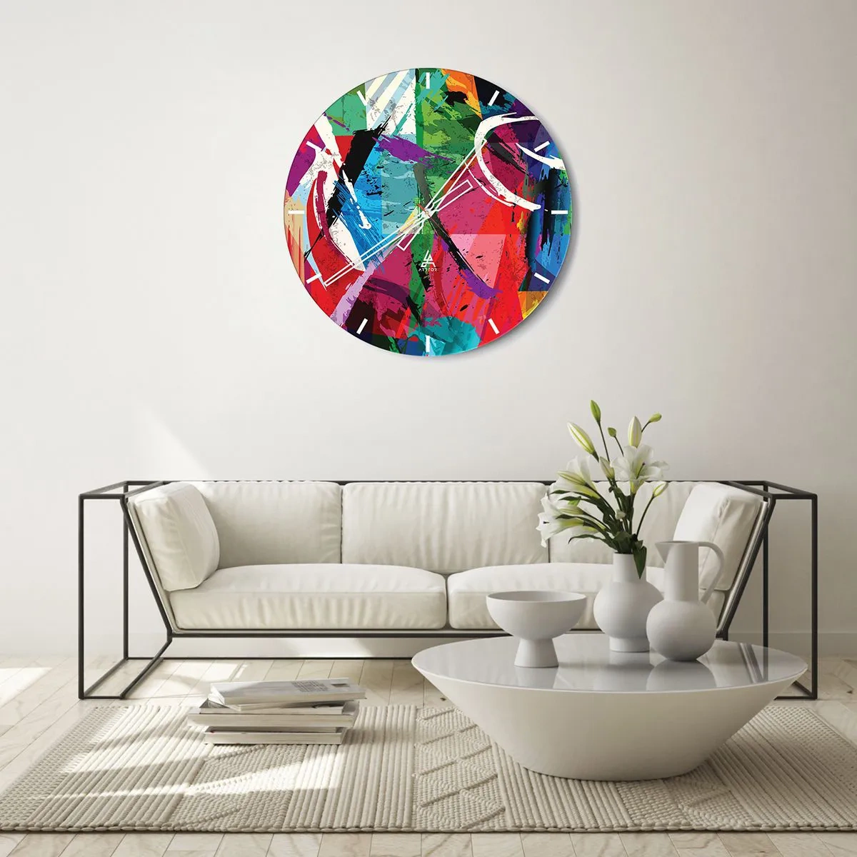 Wandklok - Klok - Snel, levendig en opzwepend - 30x30 cm