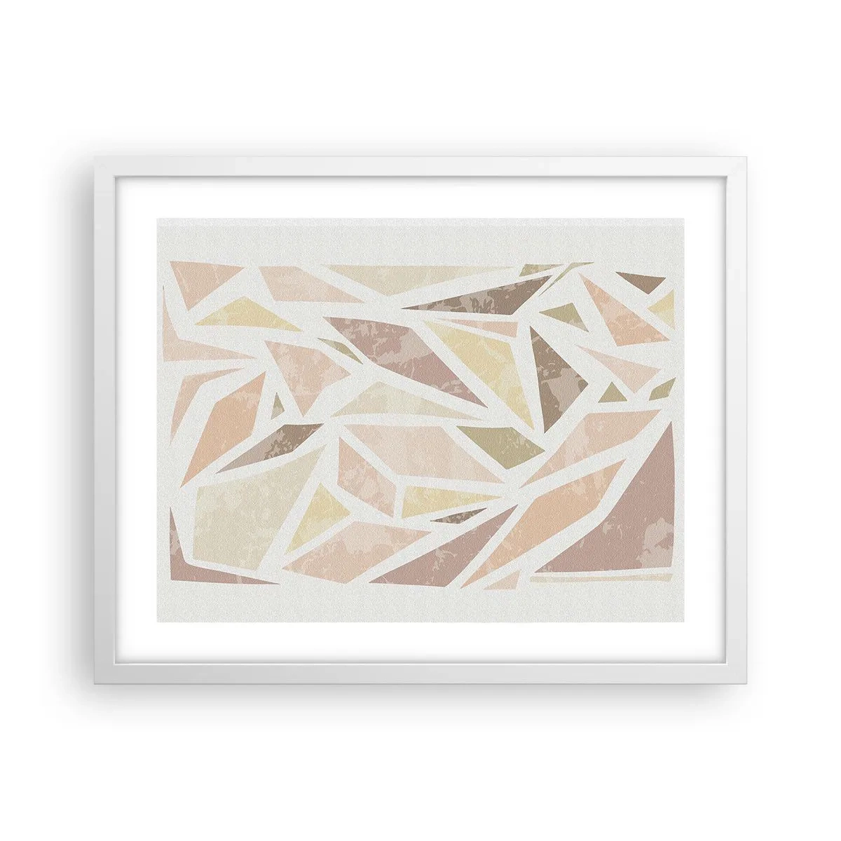 Poster in een witte lijst - Gebrandschilderd glas compositie - 50x40 cm