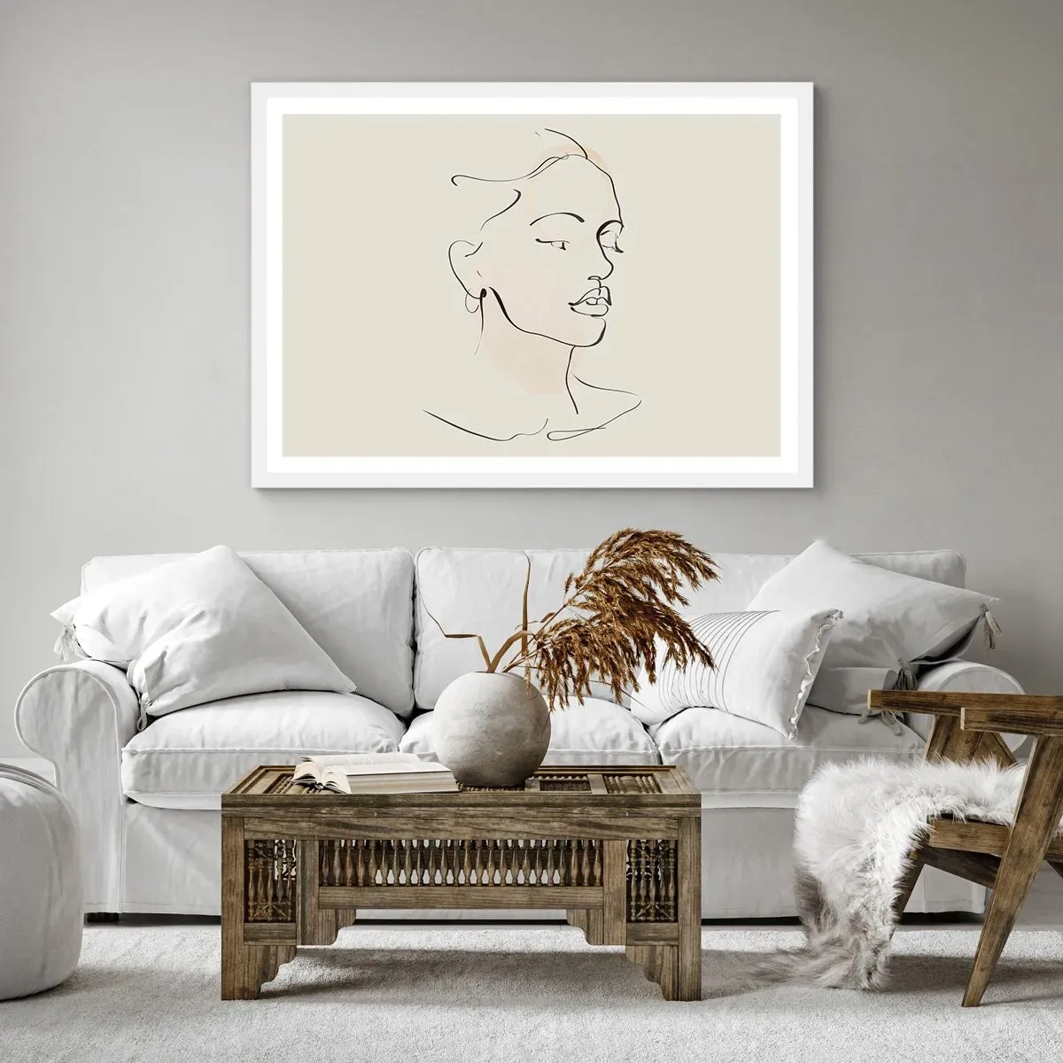 Poster in een witte lijst - Een bepaalde lijn - 40x30 cm