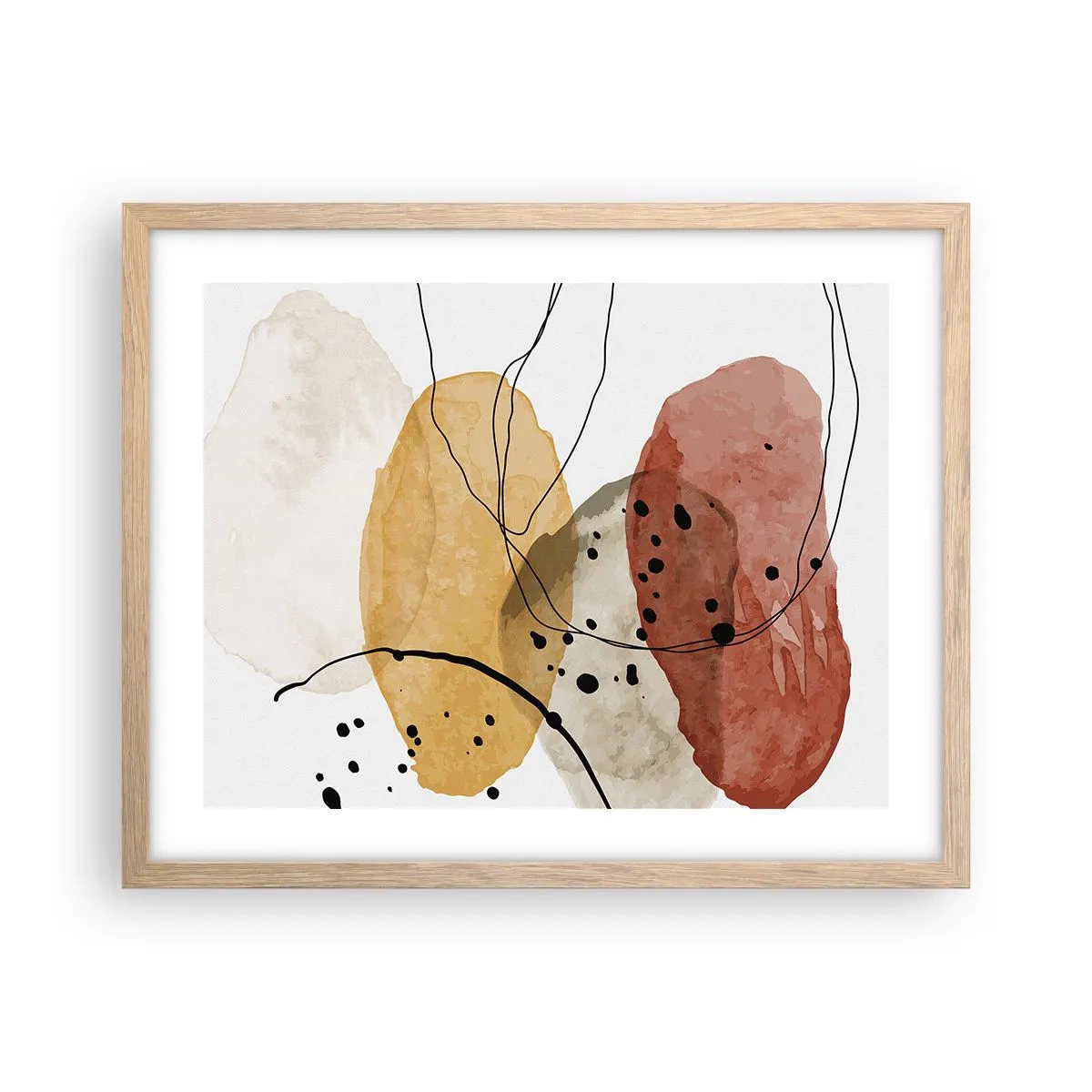 Een poster in een licht eiken lijst - Als lichte, transparante lucht - 50x40 cm