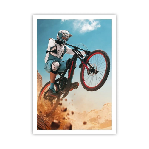 Poster - Fiets waanzin demon - 70x100 cm