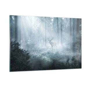 Schilderen op glas - Ochtendbezoek aan het landgoed - 120x80 cm