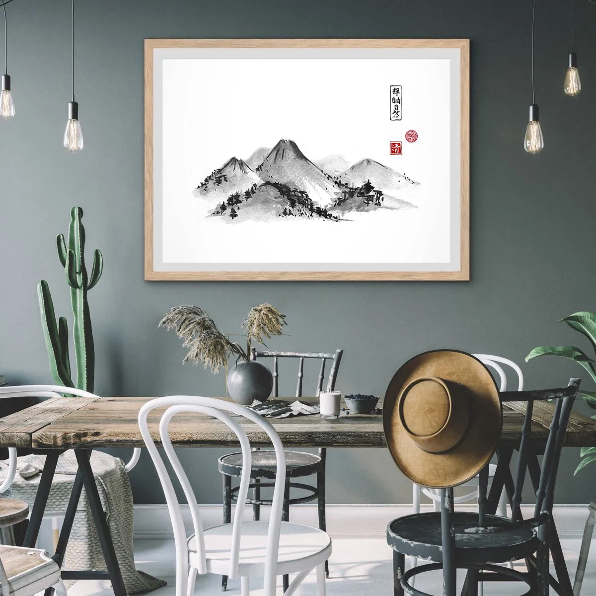 Een poster in een licht eiken lijst - Oneindige verte - 40x30 cm