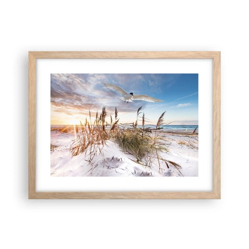 Een poster in een licht eiken lijst - Wind uit zee - 40x30 cm