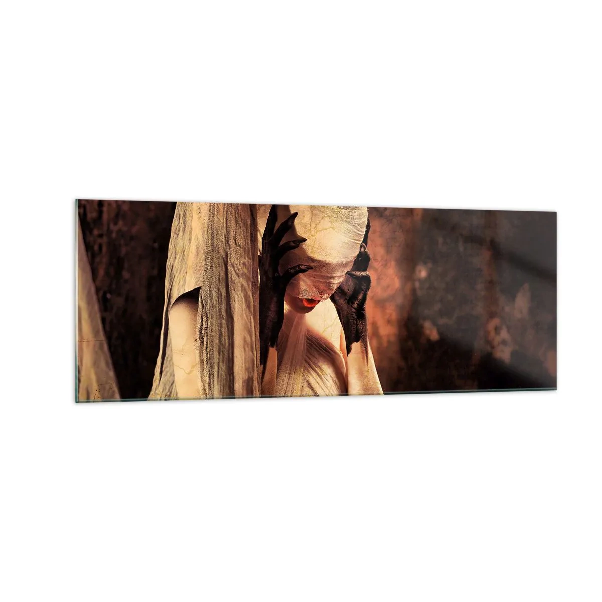 Schilderen op glas - Tussen goed en kwaad - 140x50 cm