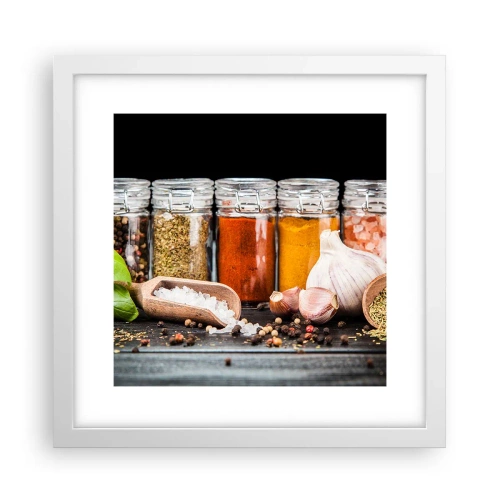 Poster in een witte lijst - Zodat het leven smaak heeft - 30x30 cm