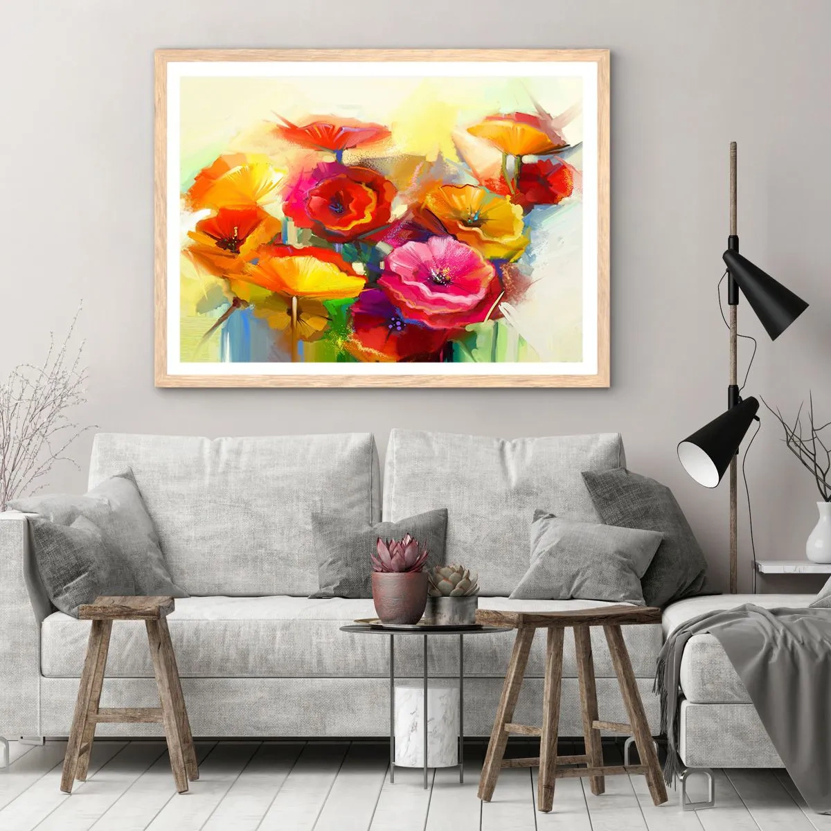 Een poster in een licht eiken lijst - Niet alleen rood - 70x50 cm