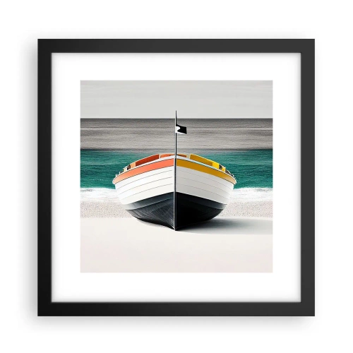 Poster in een zwarte lijst - Op zijn plaats - 30x30 cm