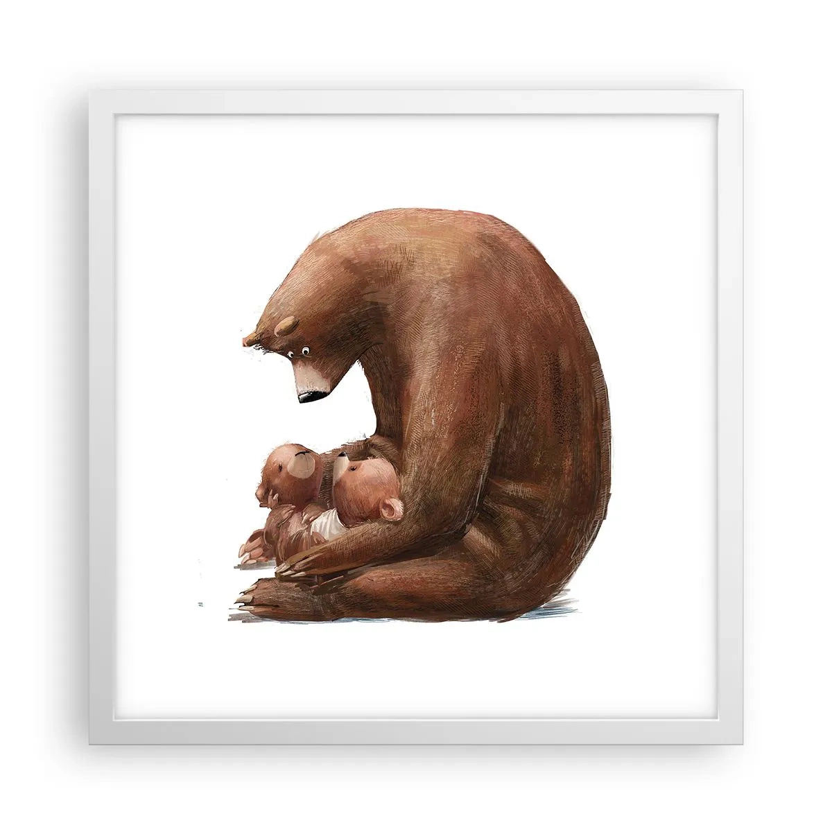 Poster in een witte lijst - Zoete dromen, kinderen - 40x40 cm