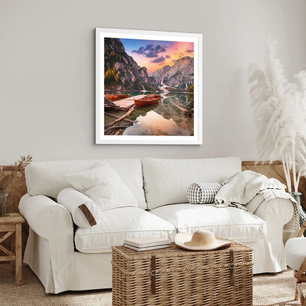 Poster in een witte lijst - Belofte van de dag - 50x50 cm