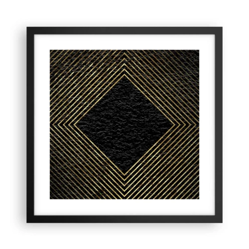 Poster in een zwarte lijst - Geometrie in glamoureuze stijl - 40x40 cm