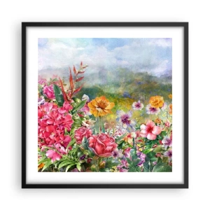 Poster in een zwarte lijst - Een tuin die gek is geworden - 50x50 cm