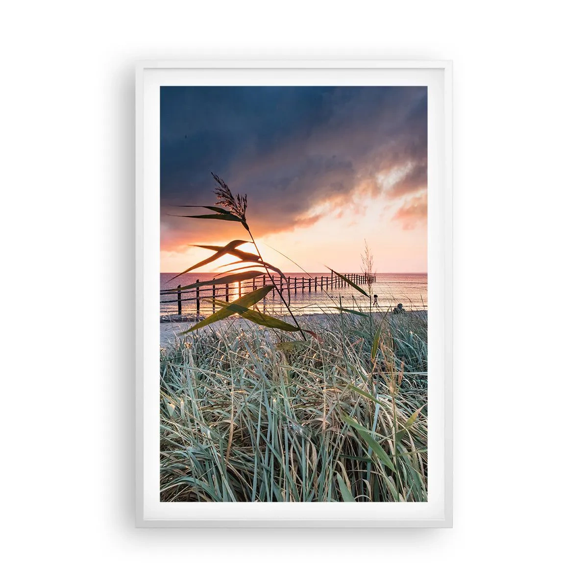 Poster in een witte lijst - Het gaat niet met de wind mee - 61x91 cm